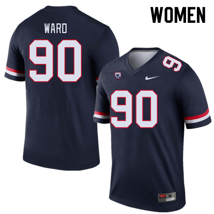 Women #90 Isaiah Ward Arizona Wildcats College Football Jerseys Stitched-Navy
